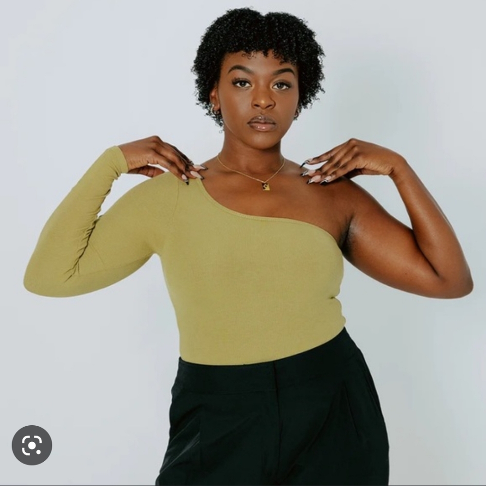 Klassy Network One Shoulder Long Sleeve Brami bodysuit